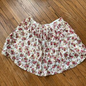 Floral Skirt with Red and White Design